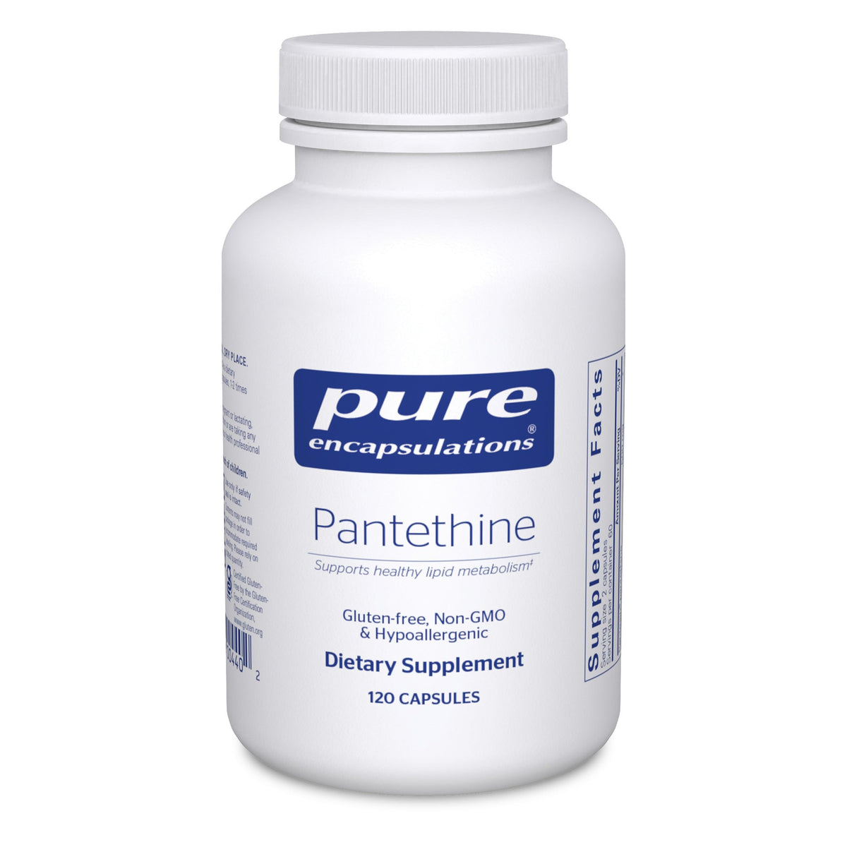 Pure Encapsulations envase frontal claro que muestra el producto y su pureza