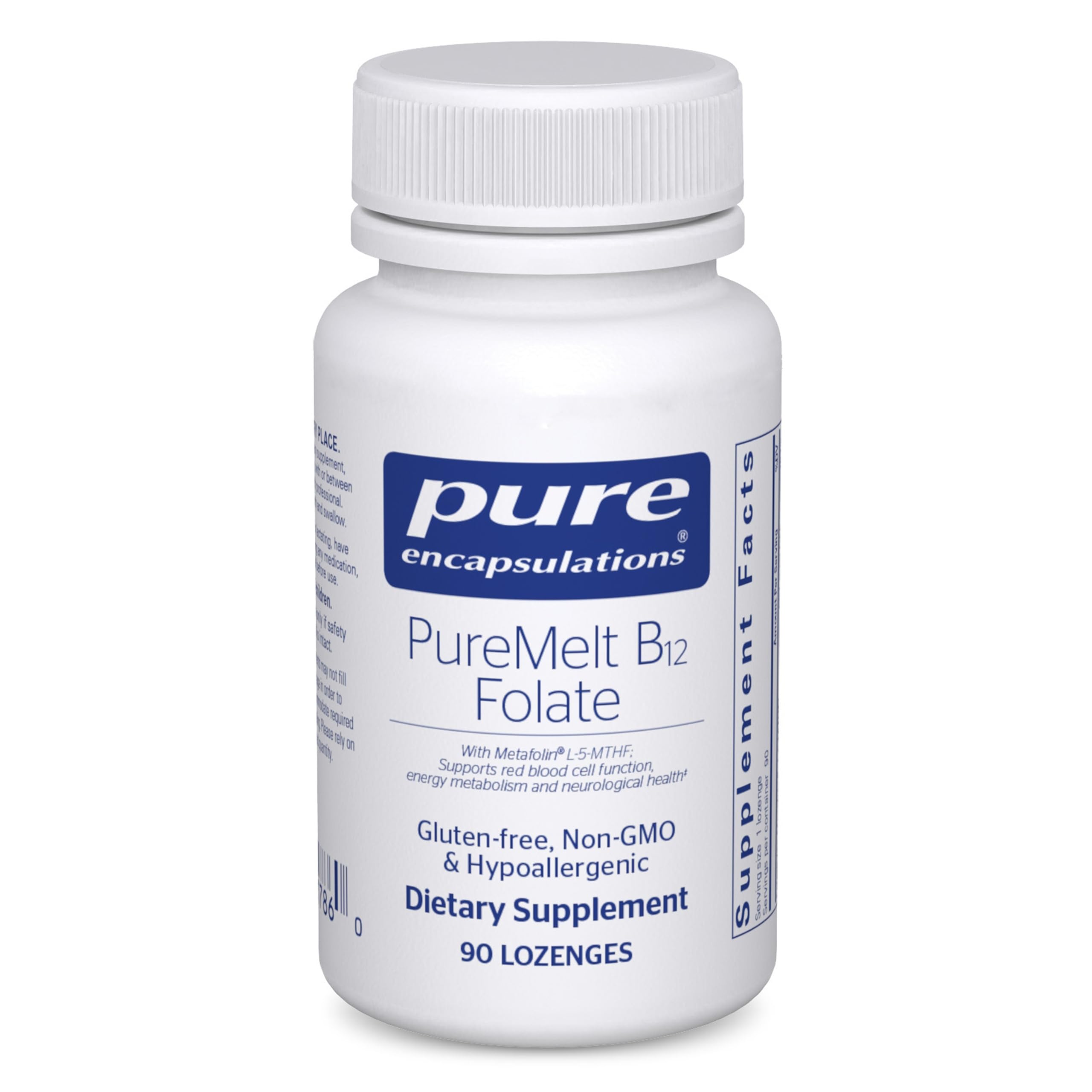 Pure Encapsulations vista frontal del envase que facilita identificación y confianza