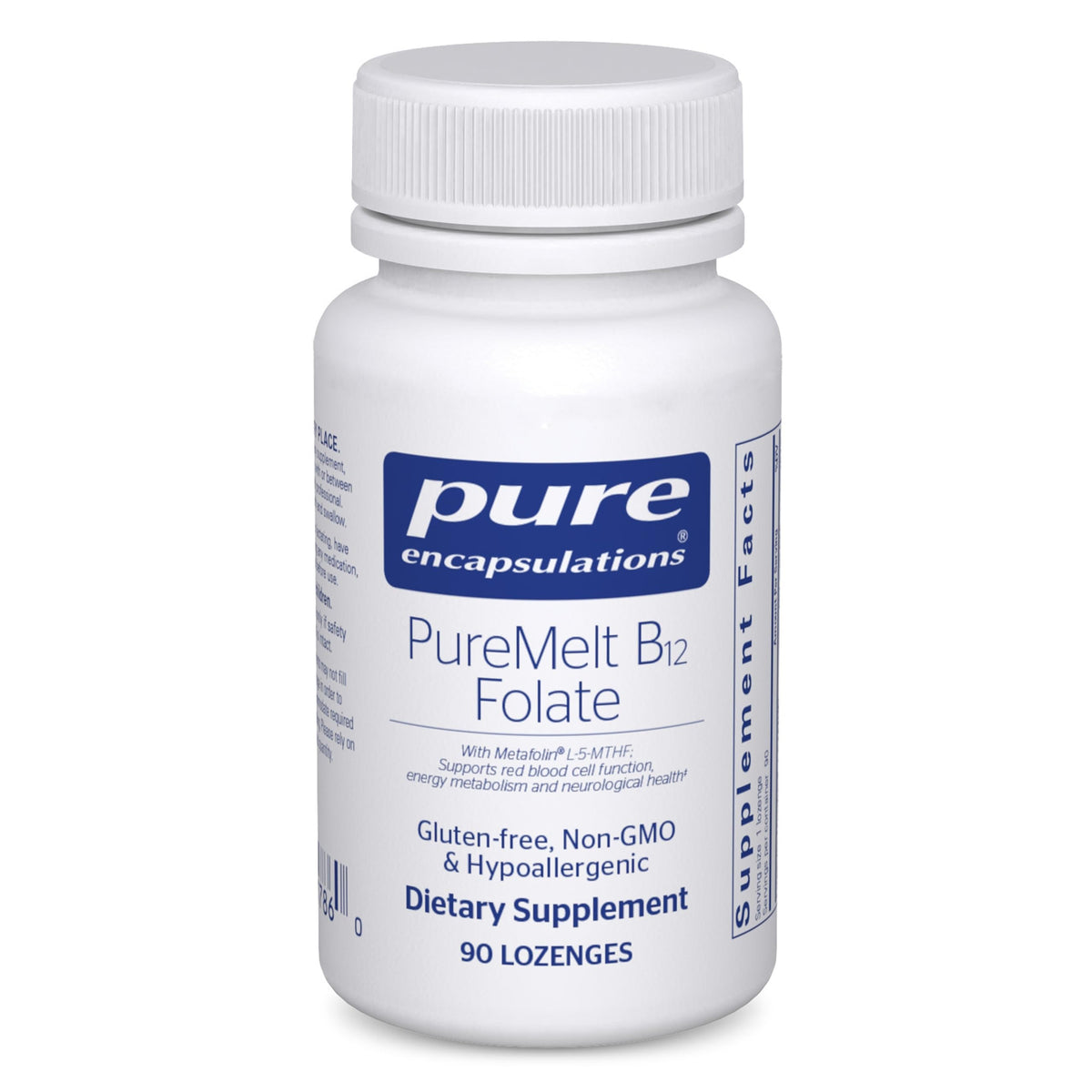 Pure Encapsulations vista frontal del envase que facilita identificación y confianza