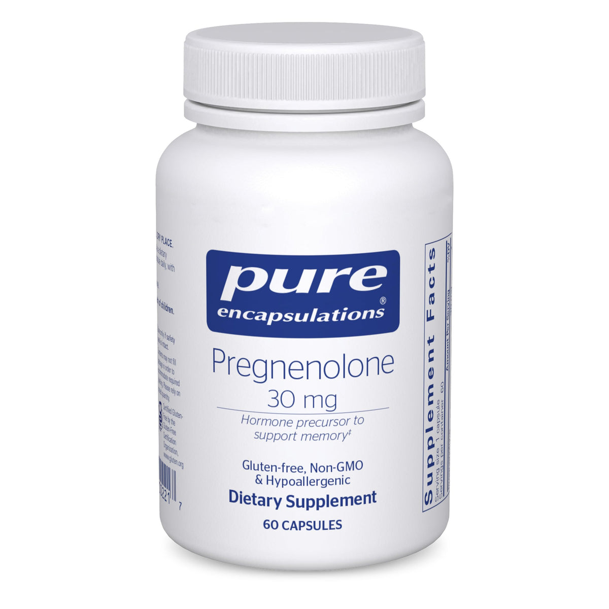 Pure Encapsulations frente del empaque mostrando cápsulas y beneficio de pureza
