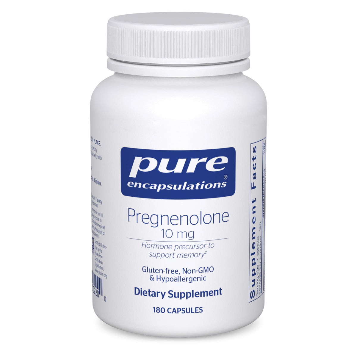 Pure Encapsulations frasco frontal mostrando la etiqueta y beneficio de apoyo