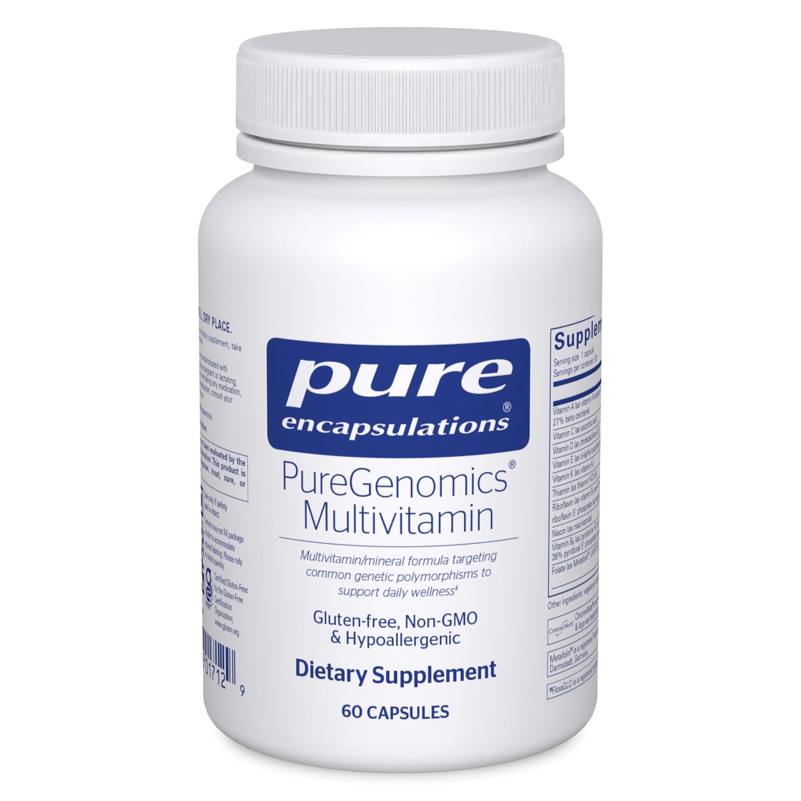 Pure Encapsulations vista frontal del envase con beneficios claros