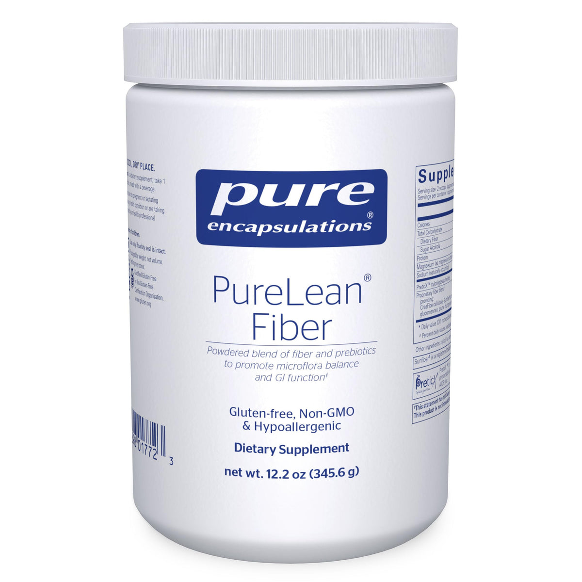 Pure Encapsulations envase PureLean Fiber frontal mostrando diseño y pureza