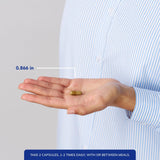 Pure Encapsulations frasco abierto con cápsulas demuestra cantidad y dosificación