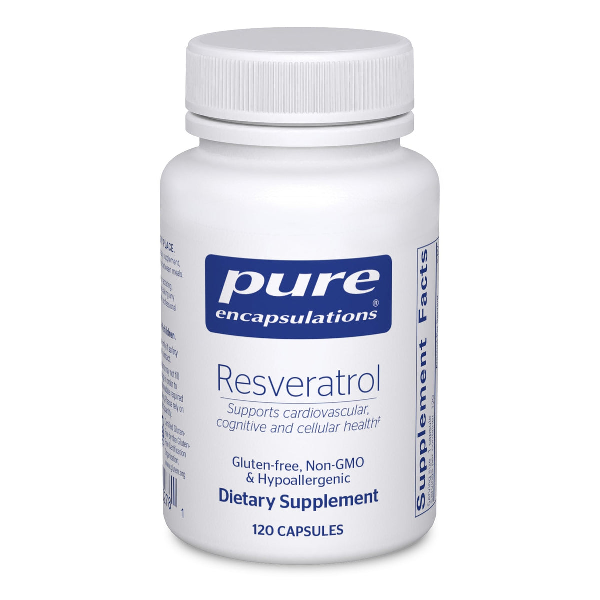 Pure Encapsulations frasco frontal mostrando etiqueta clara y concentración