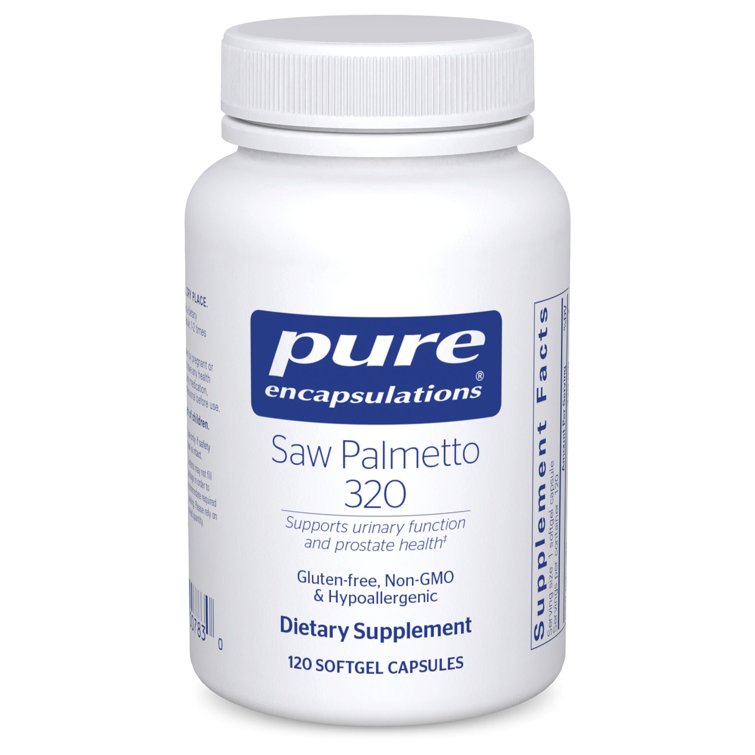 Pure Encapsulations frasco frontal con cápsulas, muestra calidad y pureza