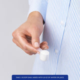 Pure Encapsulations junto a pesa para comparar tamaño y facilitar transporte