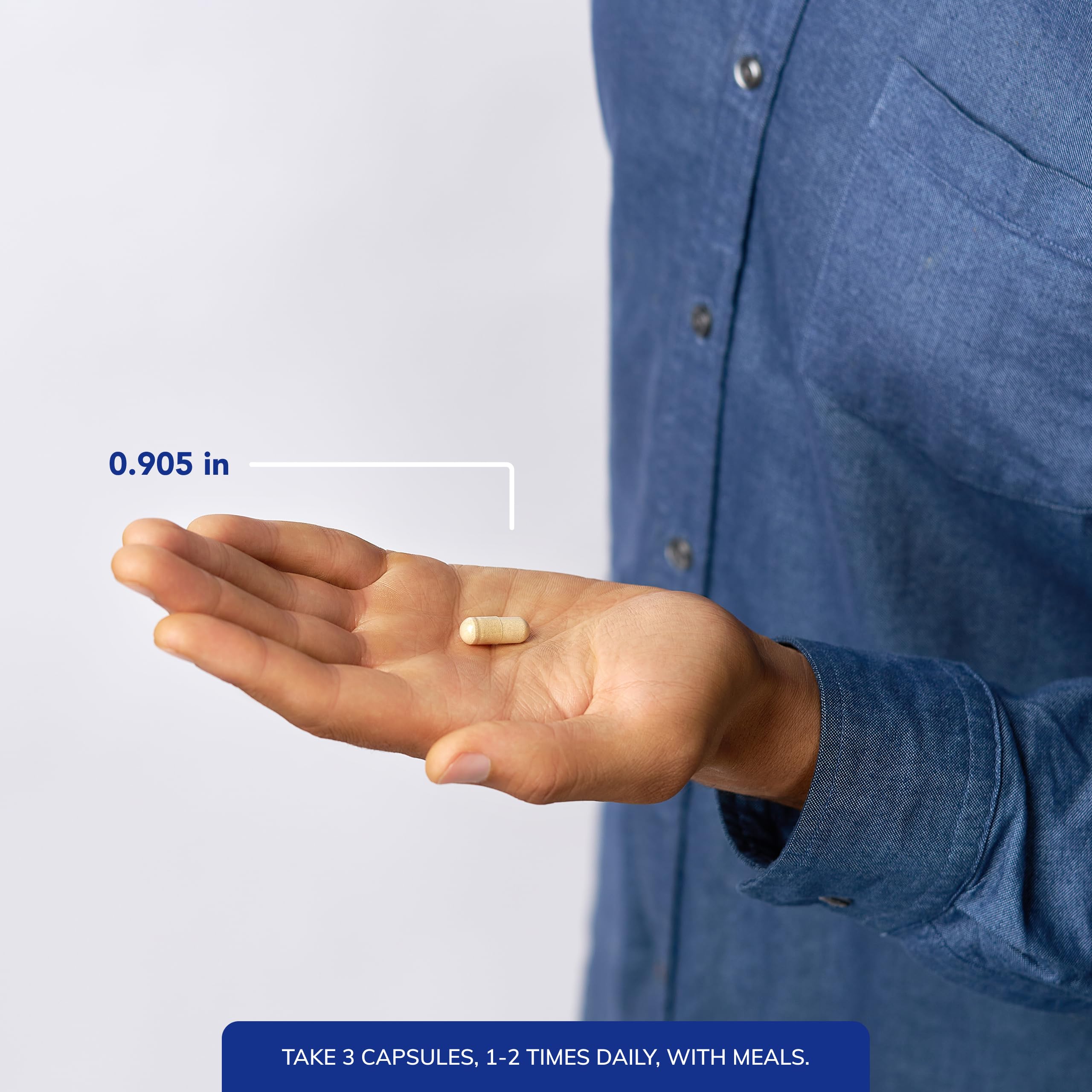 Pure Encapsulations frasco junto a objeto para comparar tamaño y duración de uso