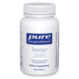 Pure Encapsulations Teavigo frasco frontal mostrando diseño y cantidad