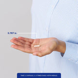 Pure Encapsulations Teavigo cápsula en mano para visualizar dosis práctica