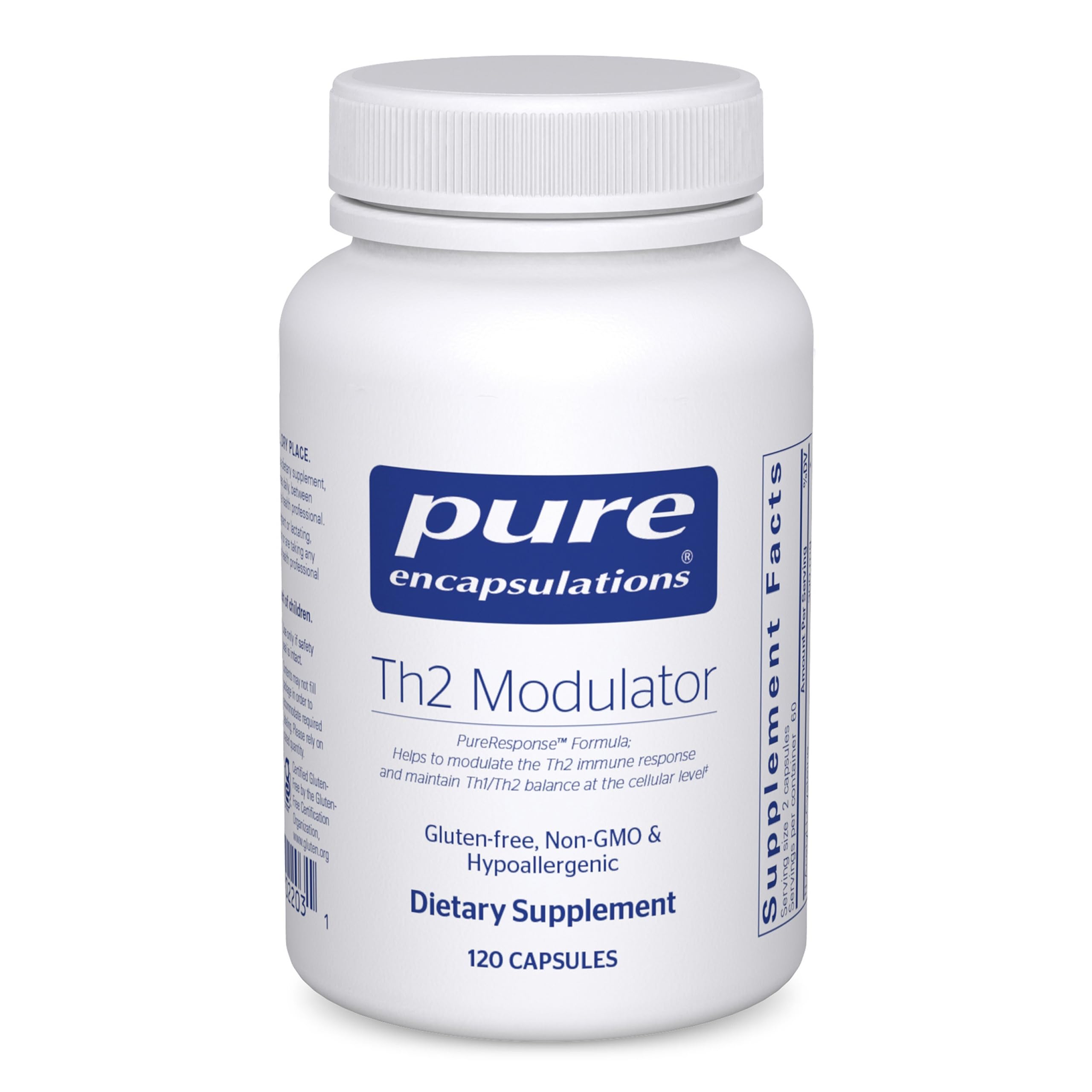 Pure Encapsulations envase frontal mostrando etiqueta y confianza en calidad