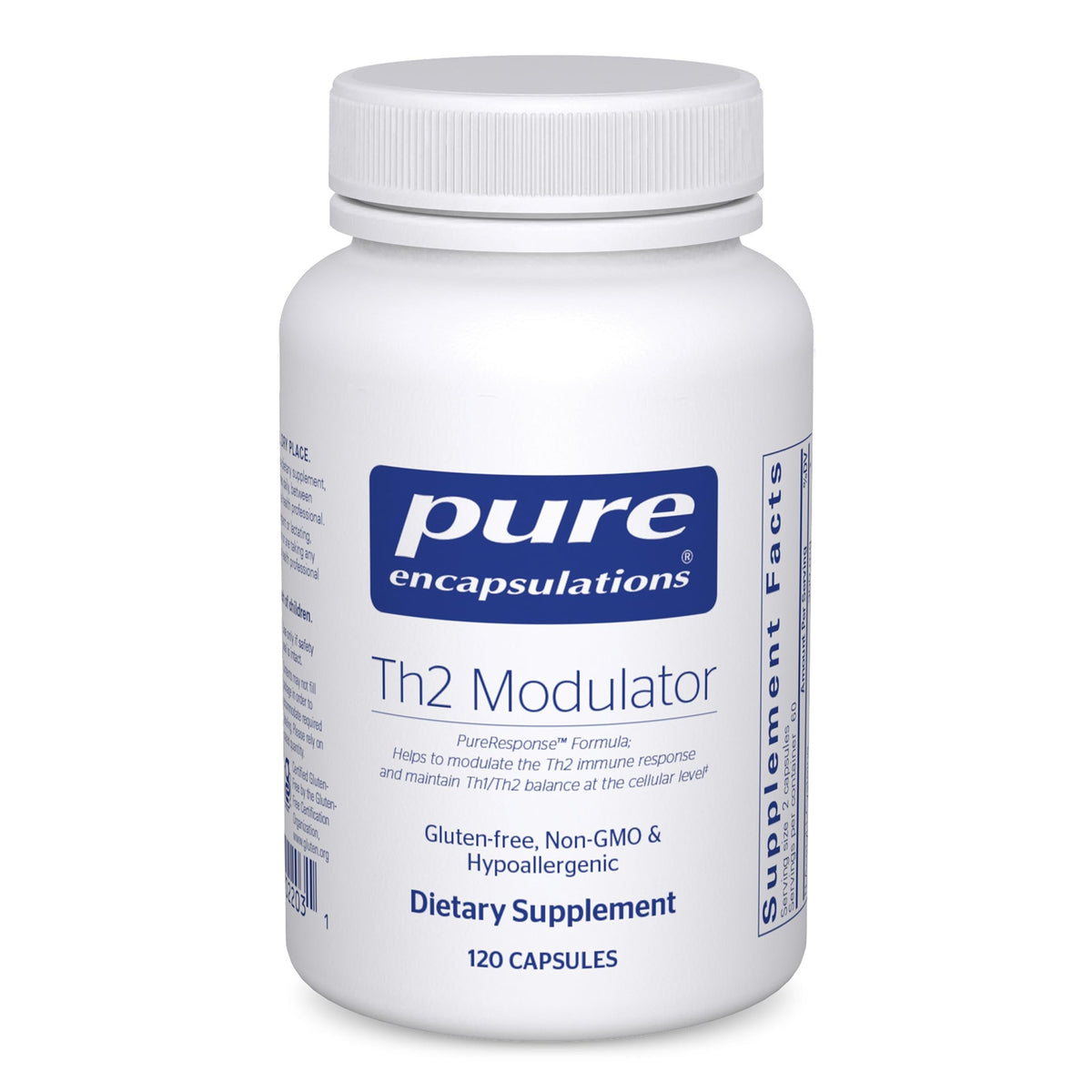 Pure Encapsulations envase frontal mostrando etiqueta y confianza en calidad
