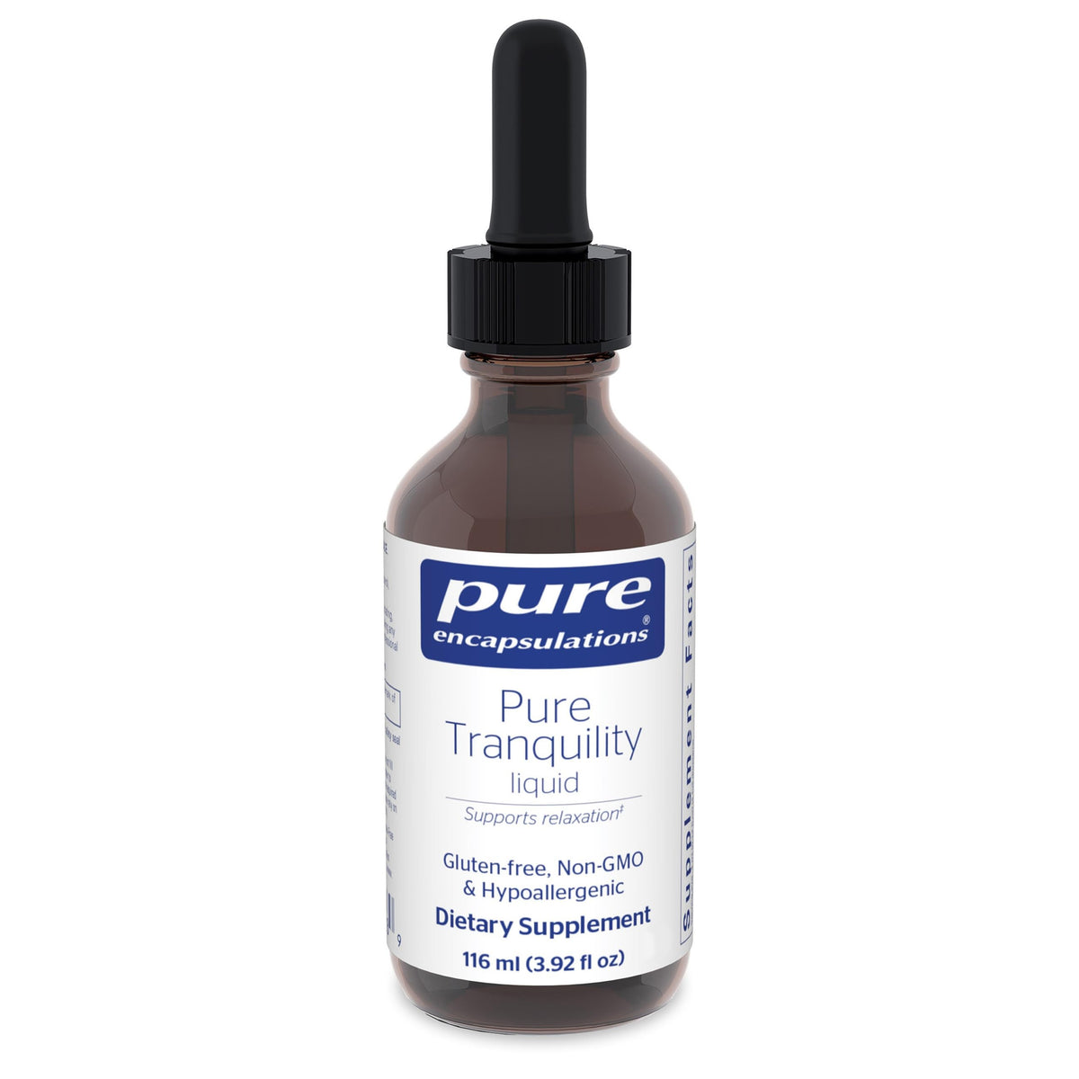 Pure Encapsulations frente del envase mostrando la botella y beneficio de uso fácil