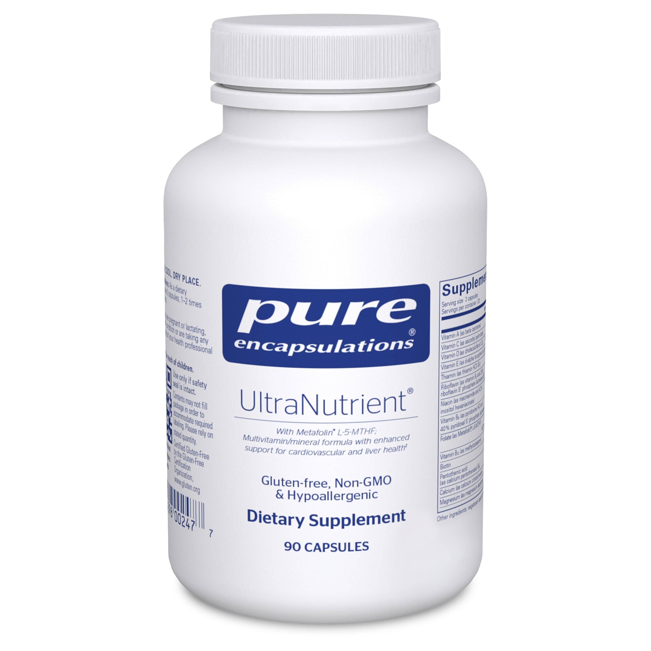 Pure Encapsulations envase frontal mostrando nombre y beneficios principales