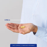 Pure Encapsulations cápsula en mano para mostrar tamaño práctico
