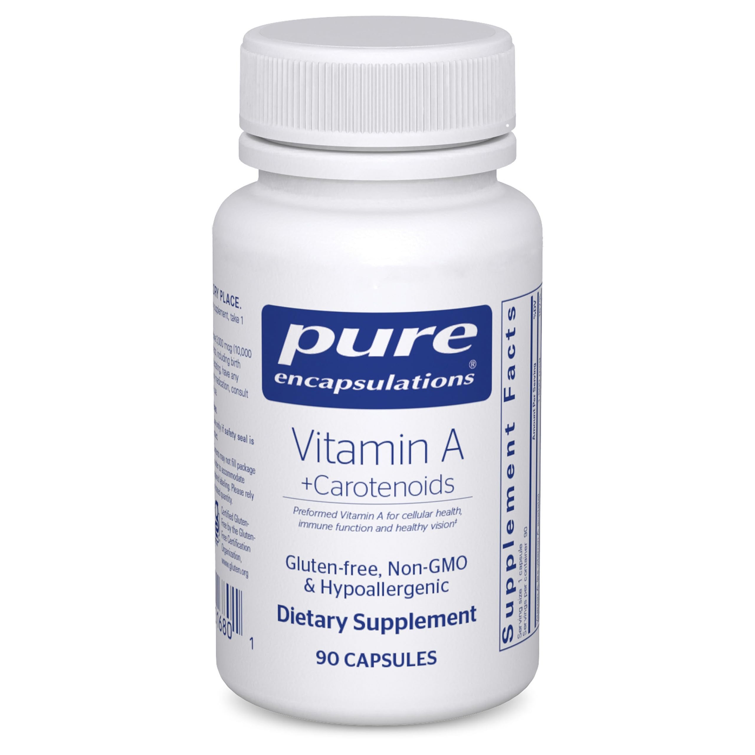 Pure Encapsulations frasco frontal que muestra la formulación y beneficios visibles