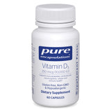 Pure Encapsulations envase frontal de Vitamin D3 mostrando marca y dosis, confianza en calidad