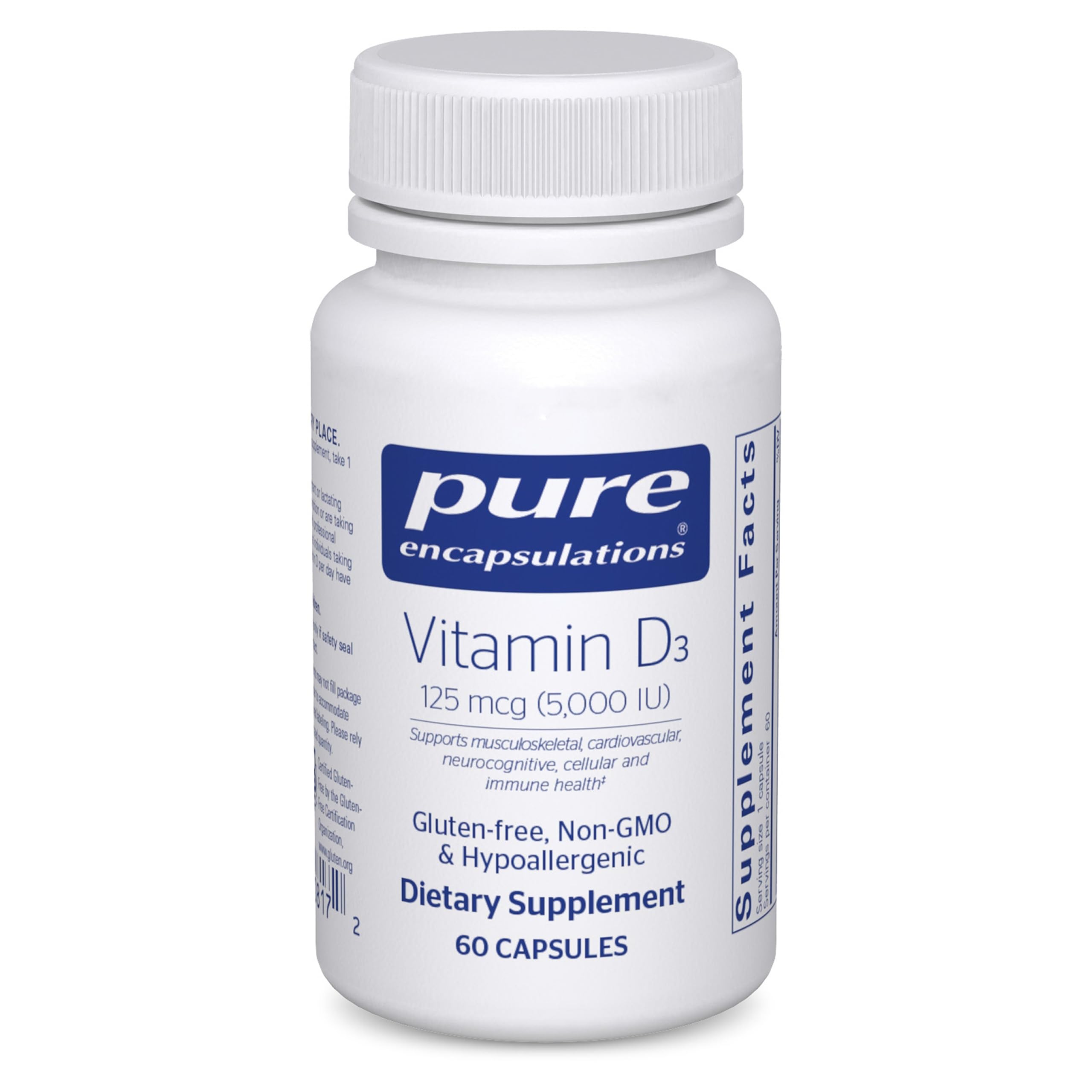 Pure Encapsulations envase frontal mostrando etiqueta y dosis clara