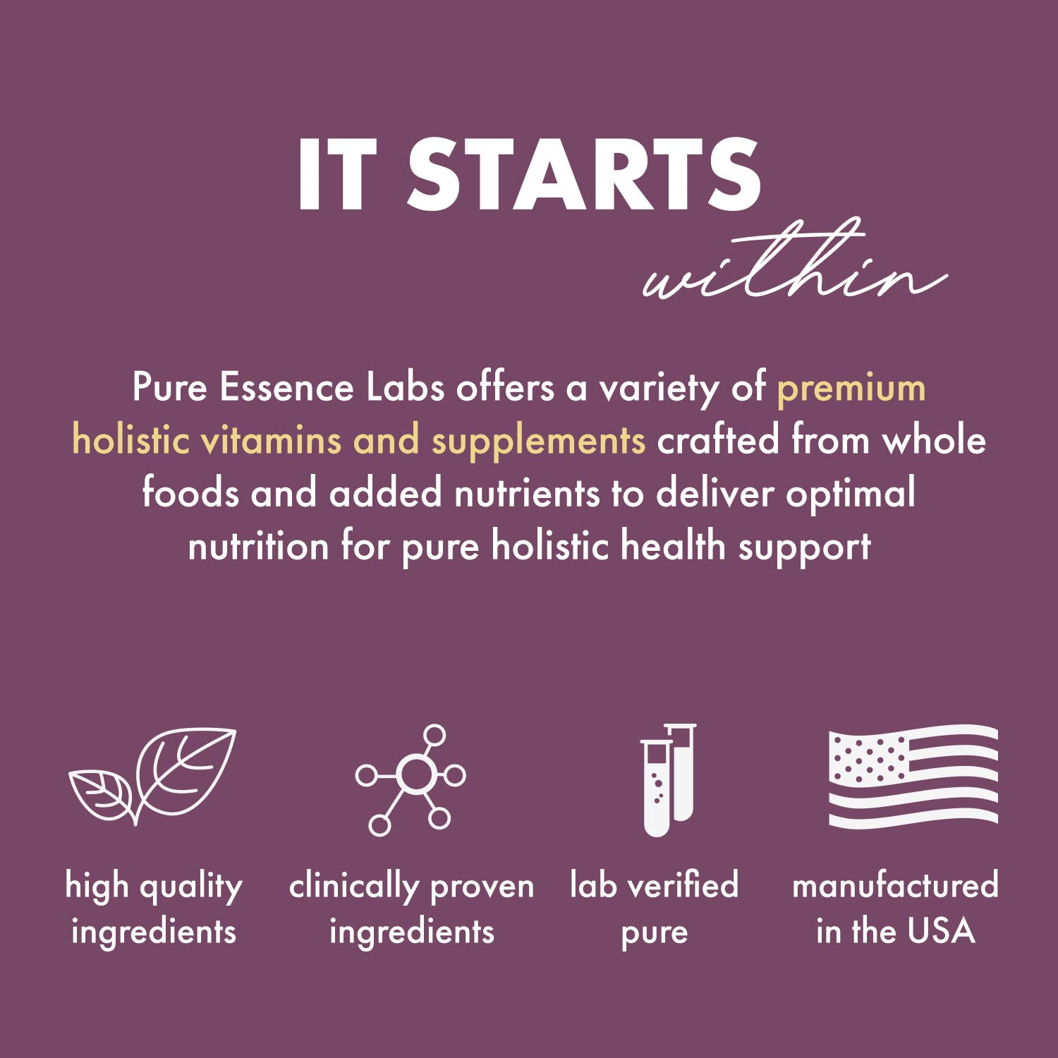 Pure Essence Labs etiqueta y lista de ingredientes, transparencia en nutrientes