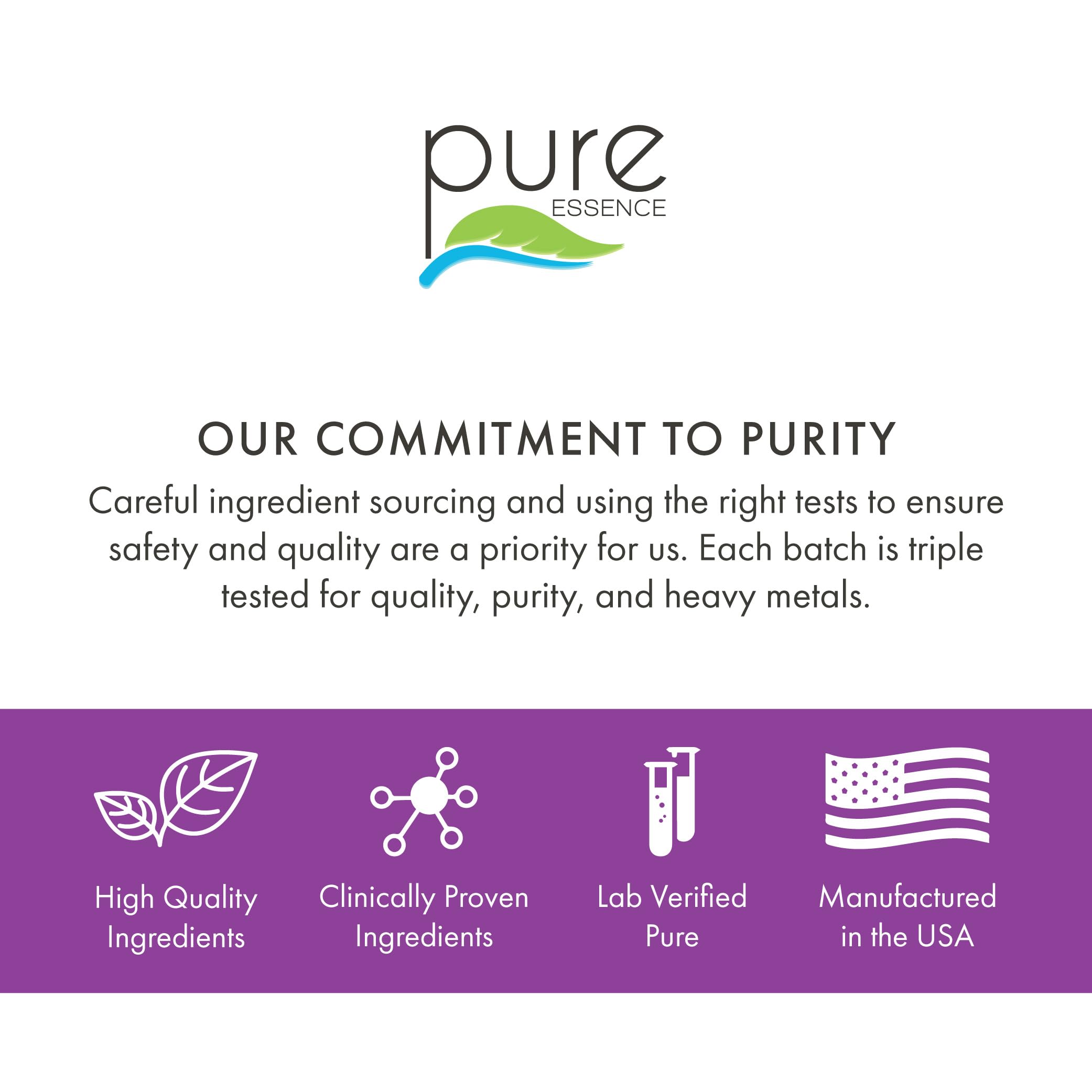 PURE ESSENCE LABS botella abierta con tabletas lista para uso diario