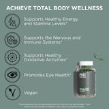 Pure for Men etiqueta nutricional zoom mostrando vitaminas y minerales