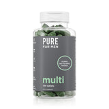 Pure for Men envase frontal mostrando la etiqueta y beneficios