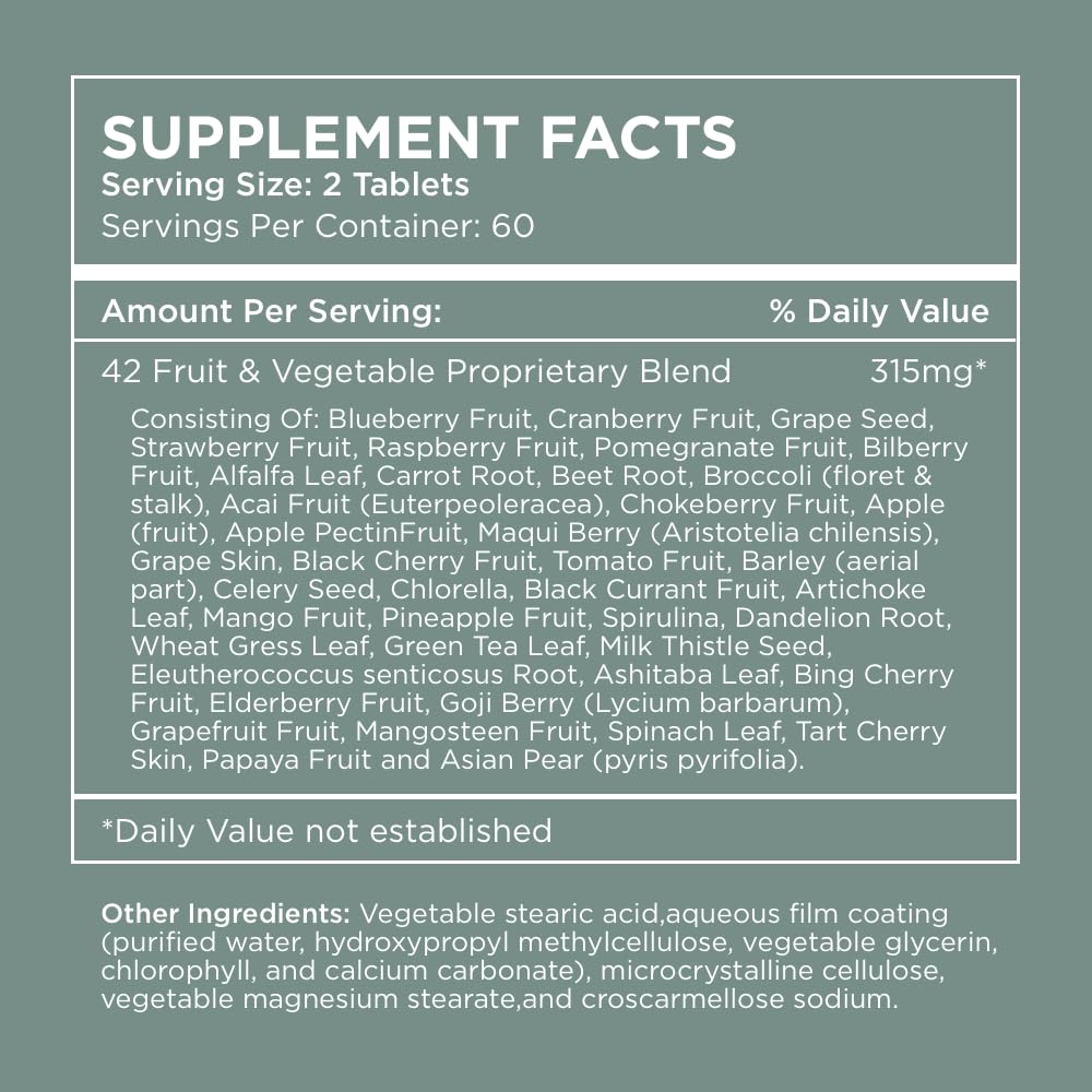Pure for Men mezcla de 42 frutas y verduras que aporta fitonutrientes
