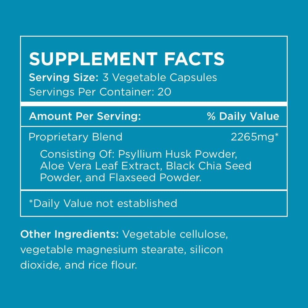 Pure for Men mezcla de psyllium, chía y linaza destacando aporte de fibra