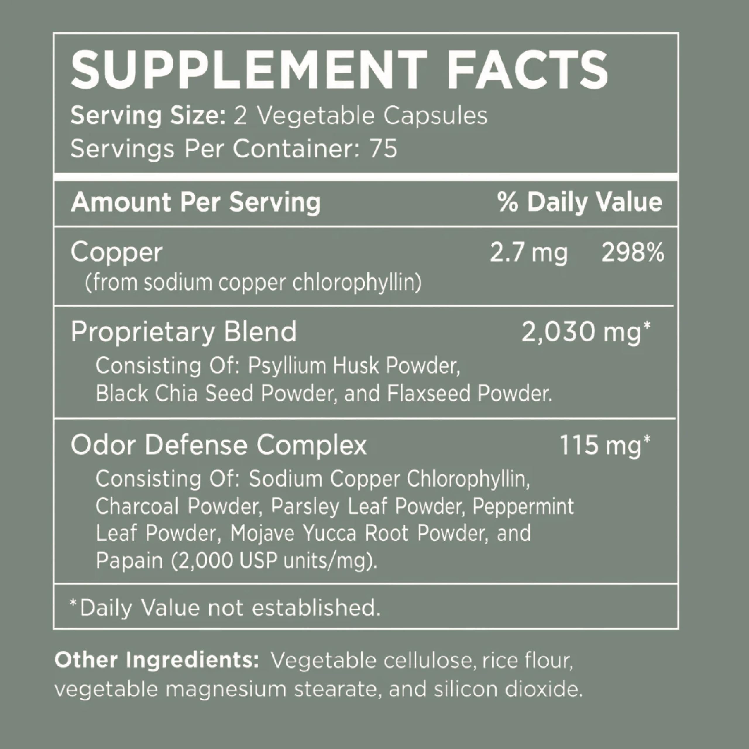 Pure for Men etiqueta nutricional detallada con dosificación clara