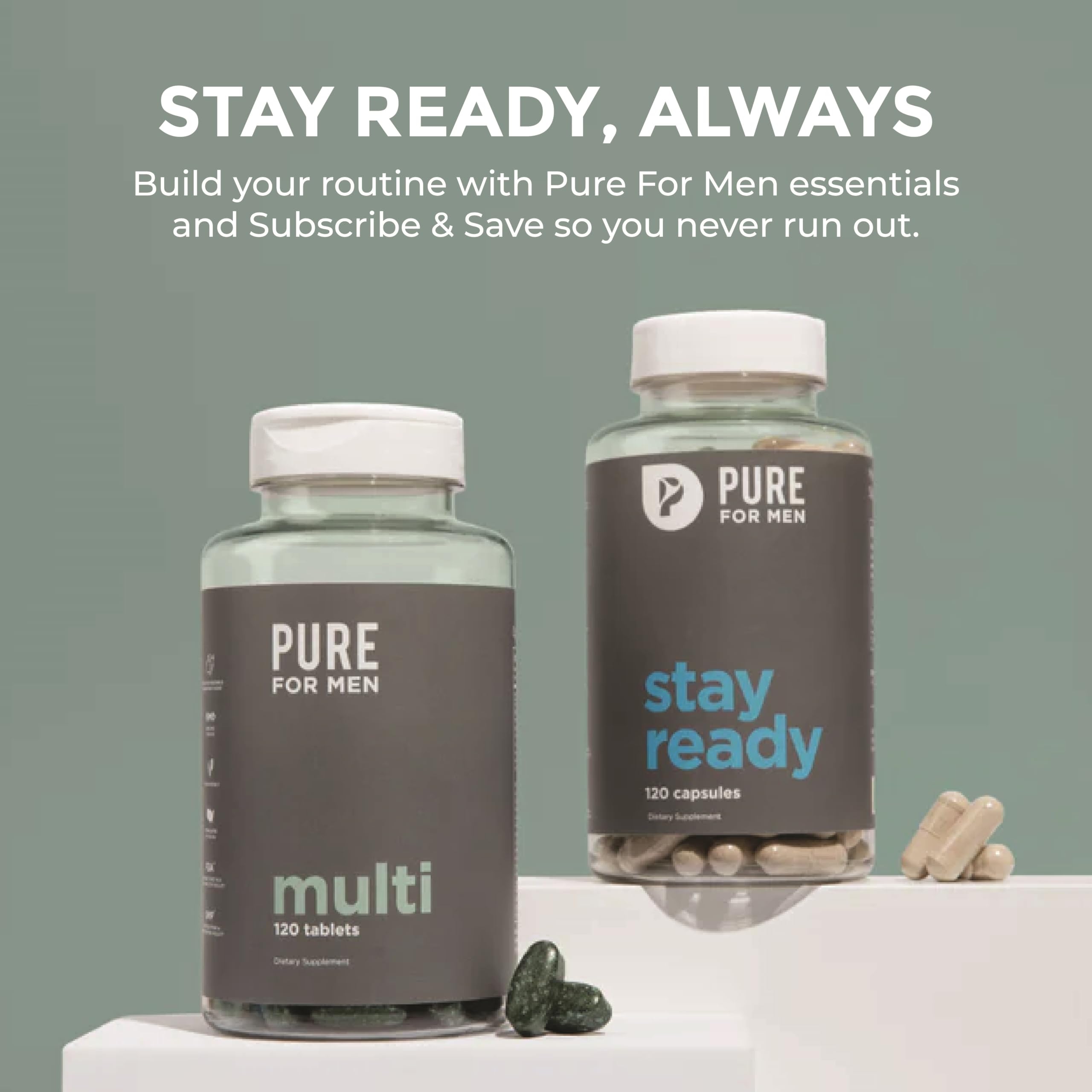 Pure for Men en baño moderno sugiriendo envío discreto y uso diario