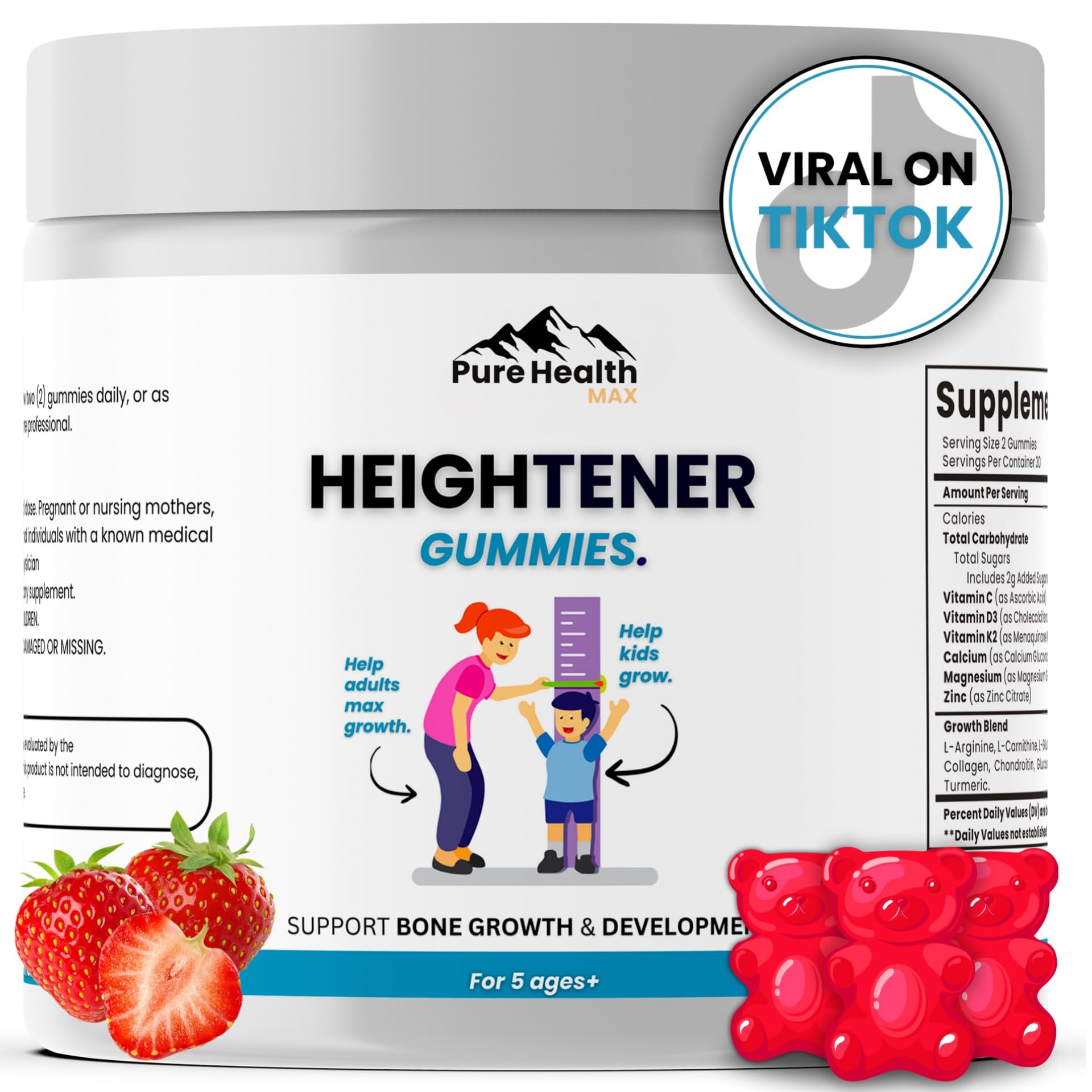 PURE HEALTH MAX gominolas frontal caja y frasco mostrando cantidad y formato