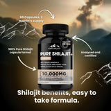 PURE HEALTH MAX textura de resina cercana, evidencia de pureza mineral