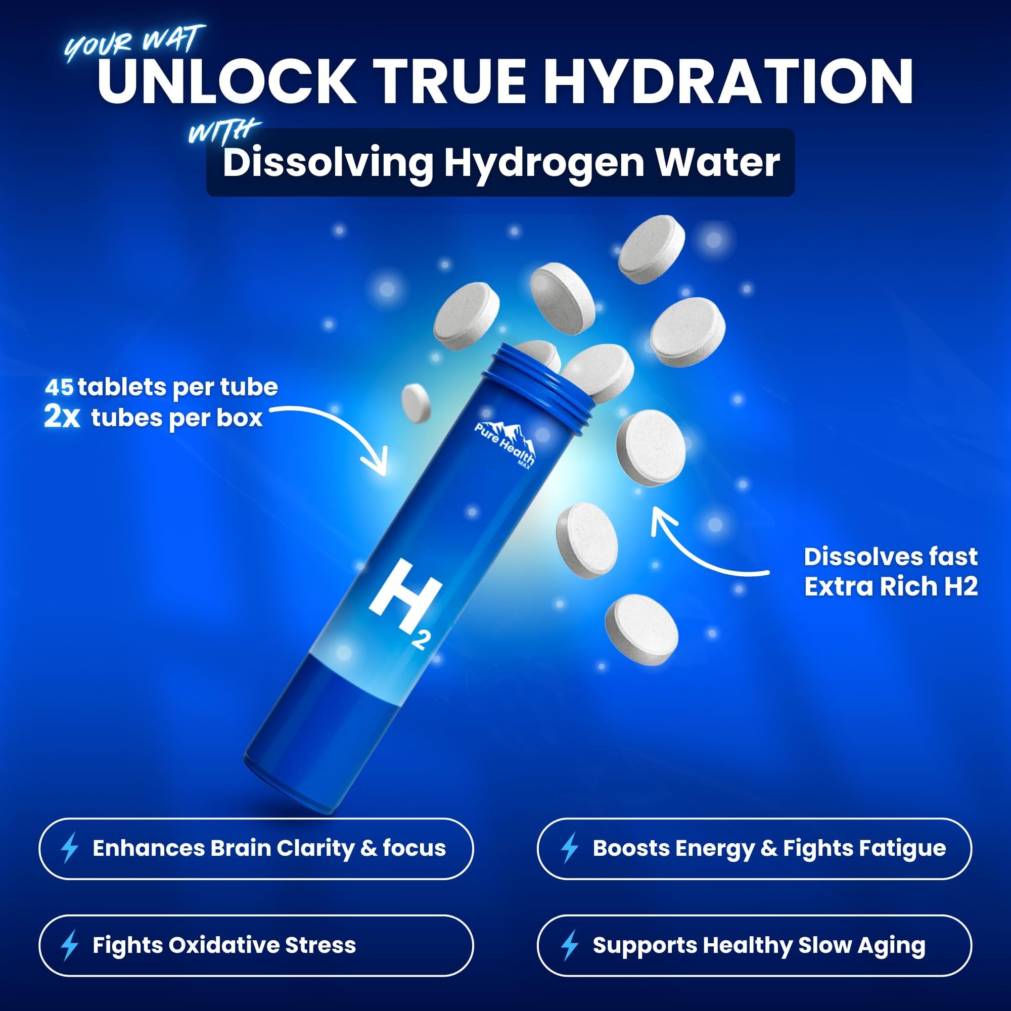 PURE HEALTH MAX tableta disolviéndose tras entrenamiento para rehidratación