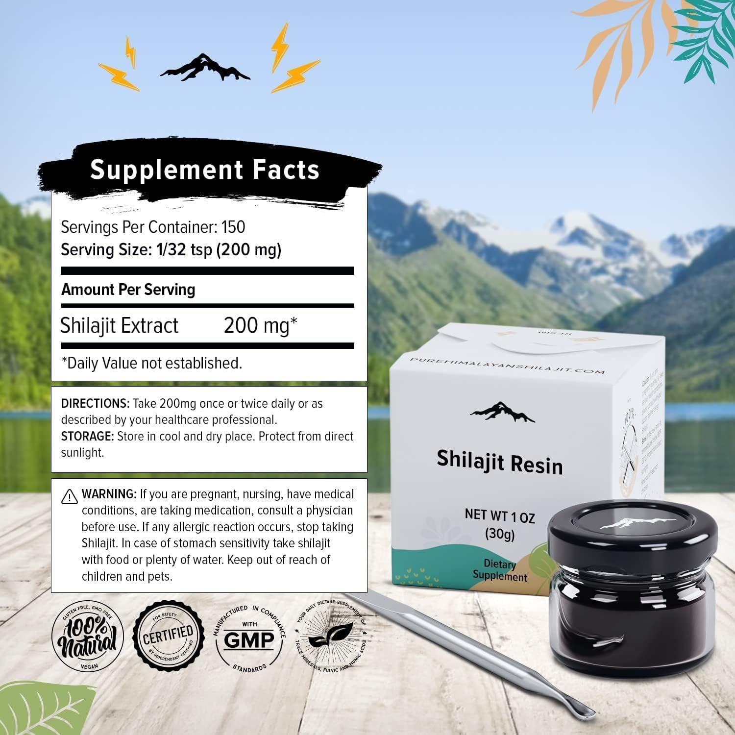 Pure Himalayan Shilajit en ambiente wellness para rutina diaria equilibrada