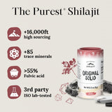Pure Himalayan Shilajit porción en espátula mostrando la cantidad recomendada