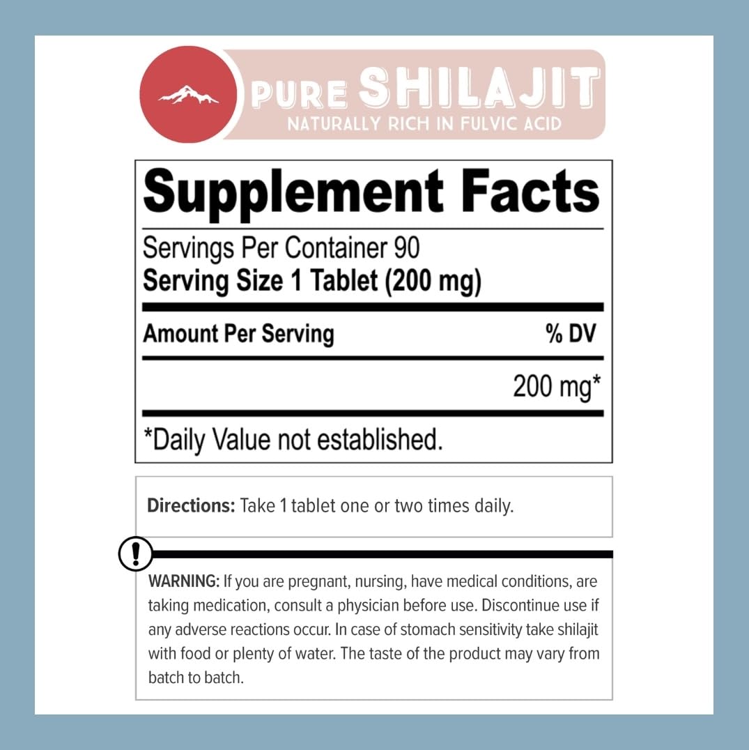 Pure Himalayan Shilajit tableta junto a una rutina matutina para energía diaria