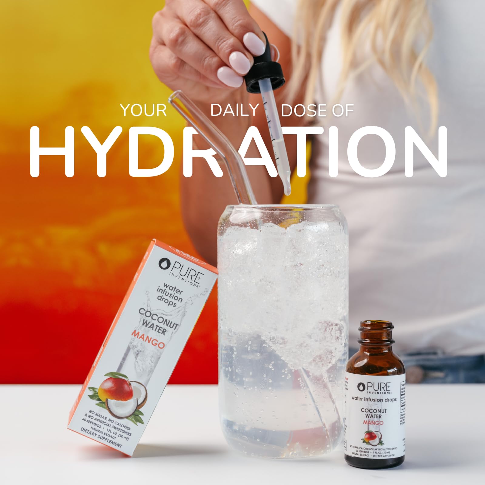 Pure Inventions escenario lifestyle que sugiere hidratación diaria saludable