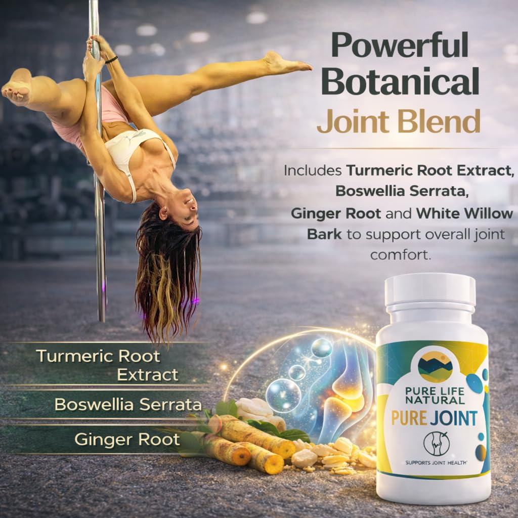 PURE LIFE NATURAL suplemento en mano antes de tomar con comida saludable