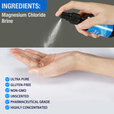Pure Magnesium Oil Spray en ambiente de cuarto mostrando uso en rutina corporal