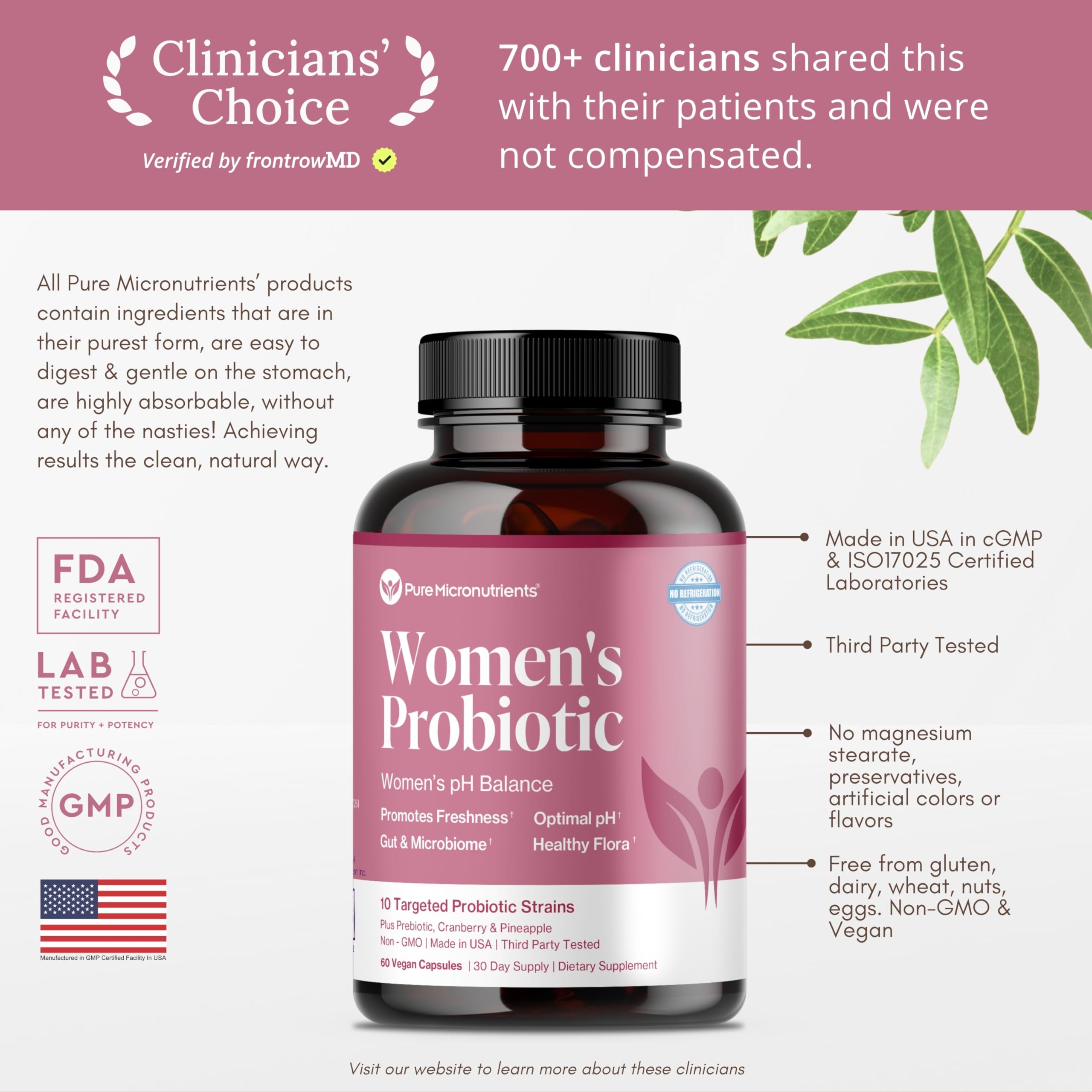 Pure Micronutrients cápsulas en primer plano, textura y tamaño visibles para confianza