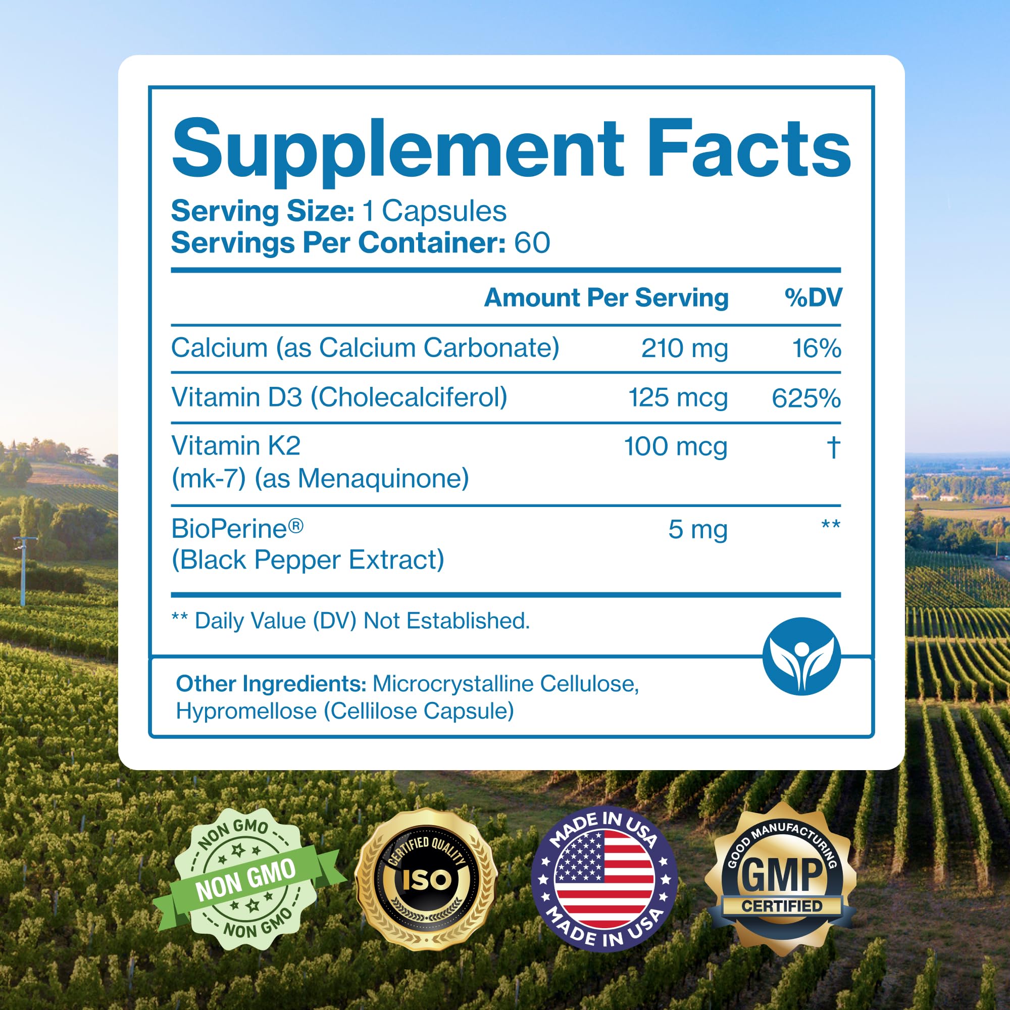 Pure Micronutrients etiqueta nutricional en primer plano certificada y clara