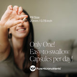Pure Micronutrients etiqueta nutricional destacando dosis y certificaciones