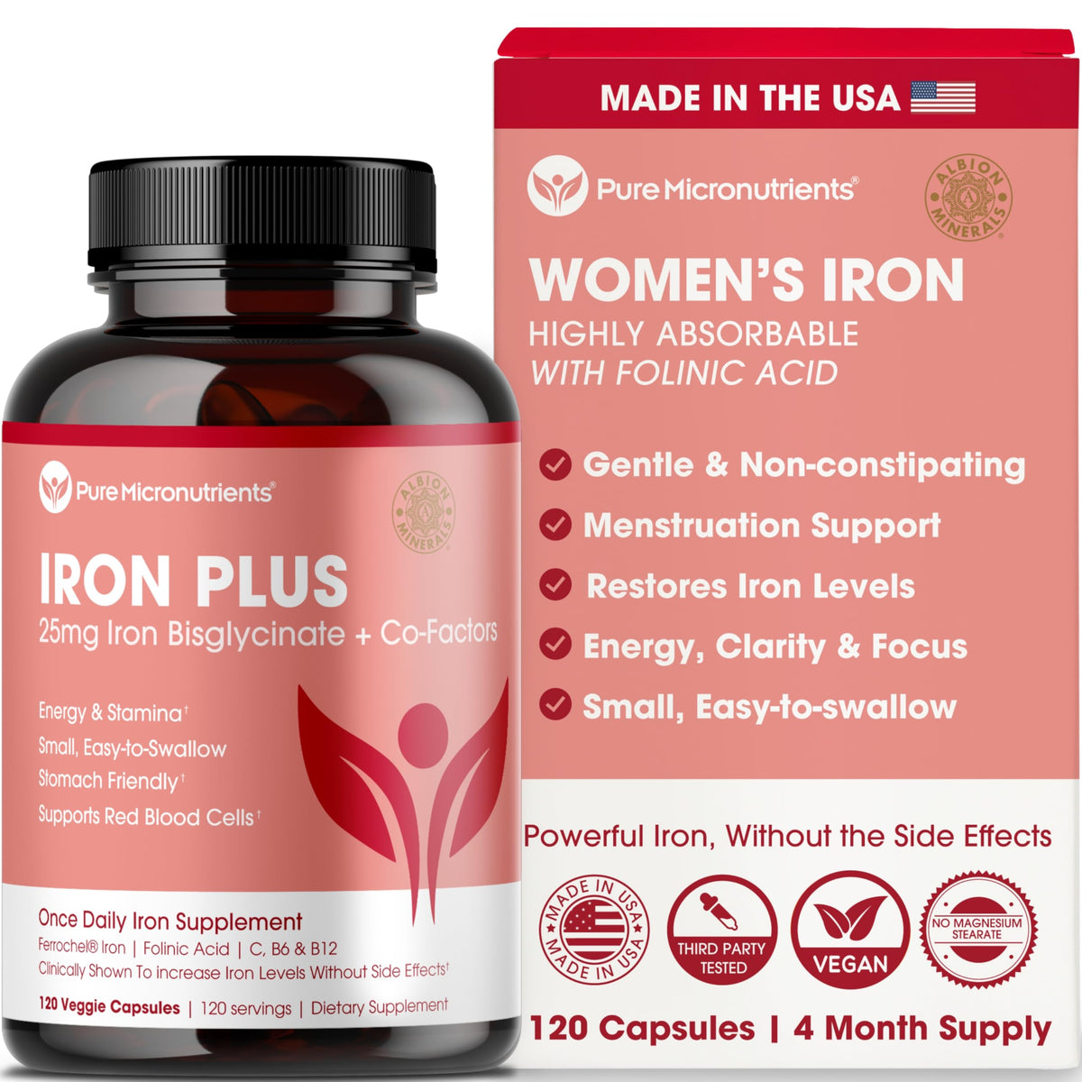 Pure Micronutrients envase frontal mostrando cantidad y beneficios