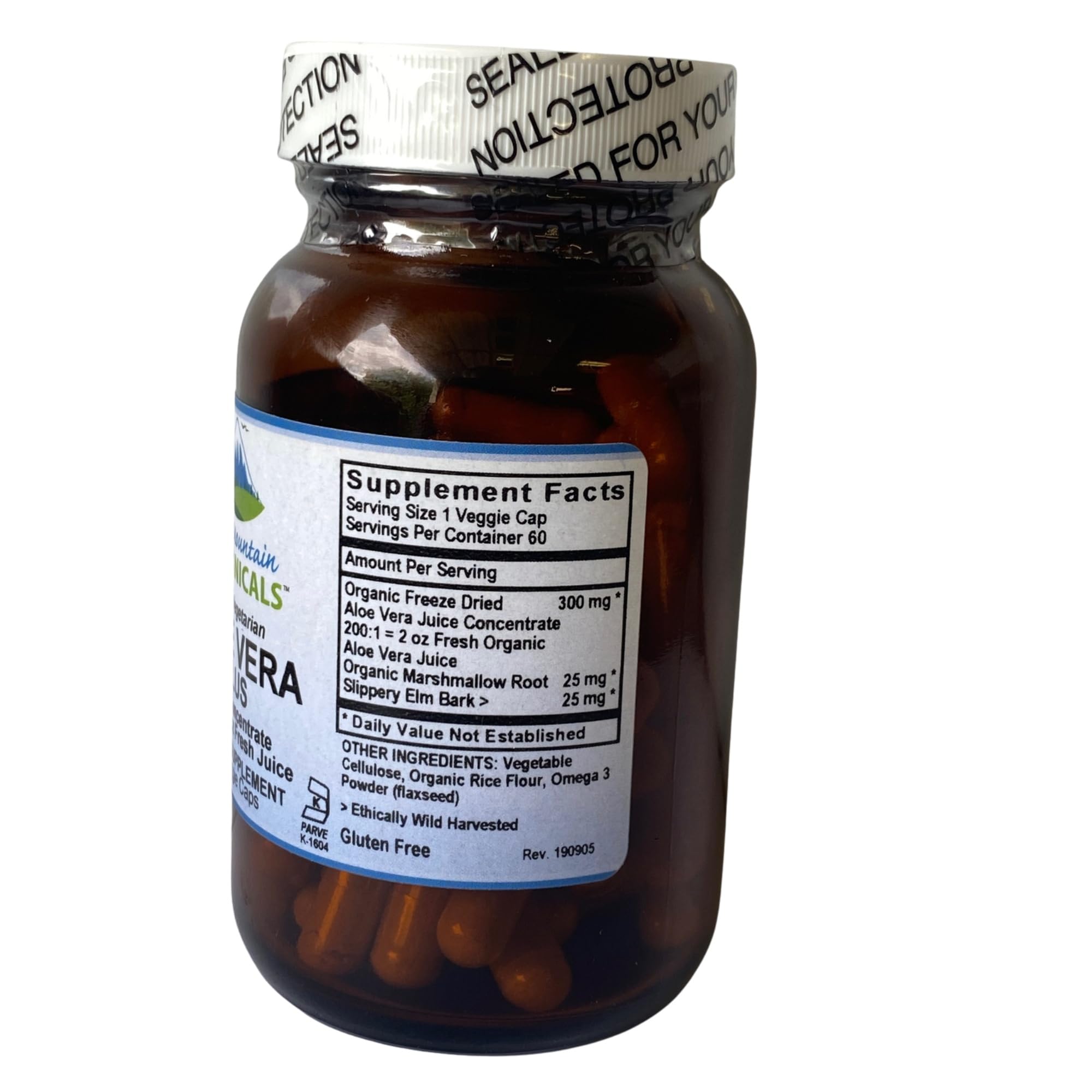 Pure Mountain Botanicals cápsula abierta mostrando polvo fino y pureza