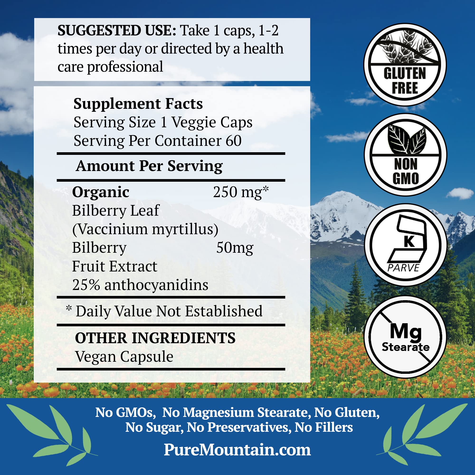 Pure Mountain Botanicals cápsulas en mano para apreciar su tamaño fácil de tragar