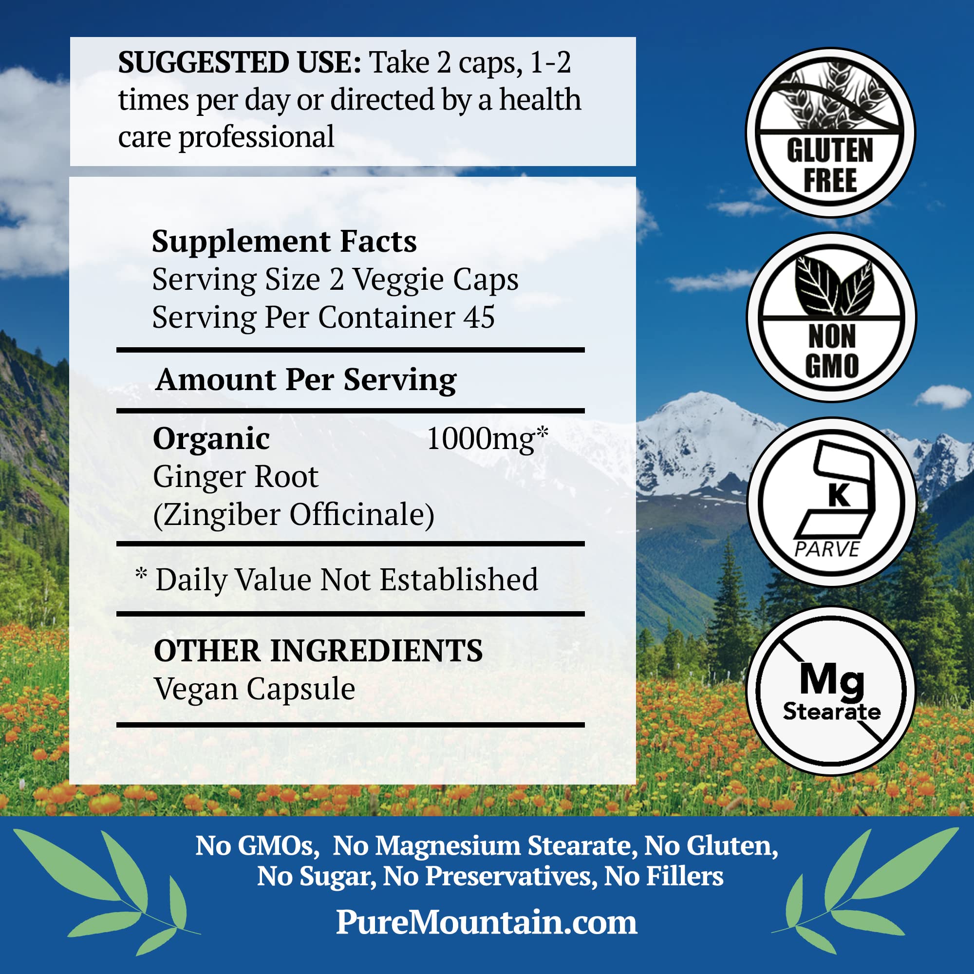 Pure Mountain Botanicals primer plano de cápsulas vegetales y su textura suave