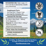 Pure Mountain Botanicals detalle de etiqueta con información de 3% hipericina