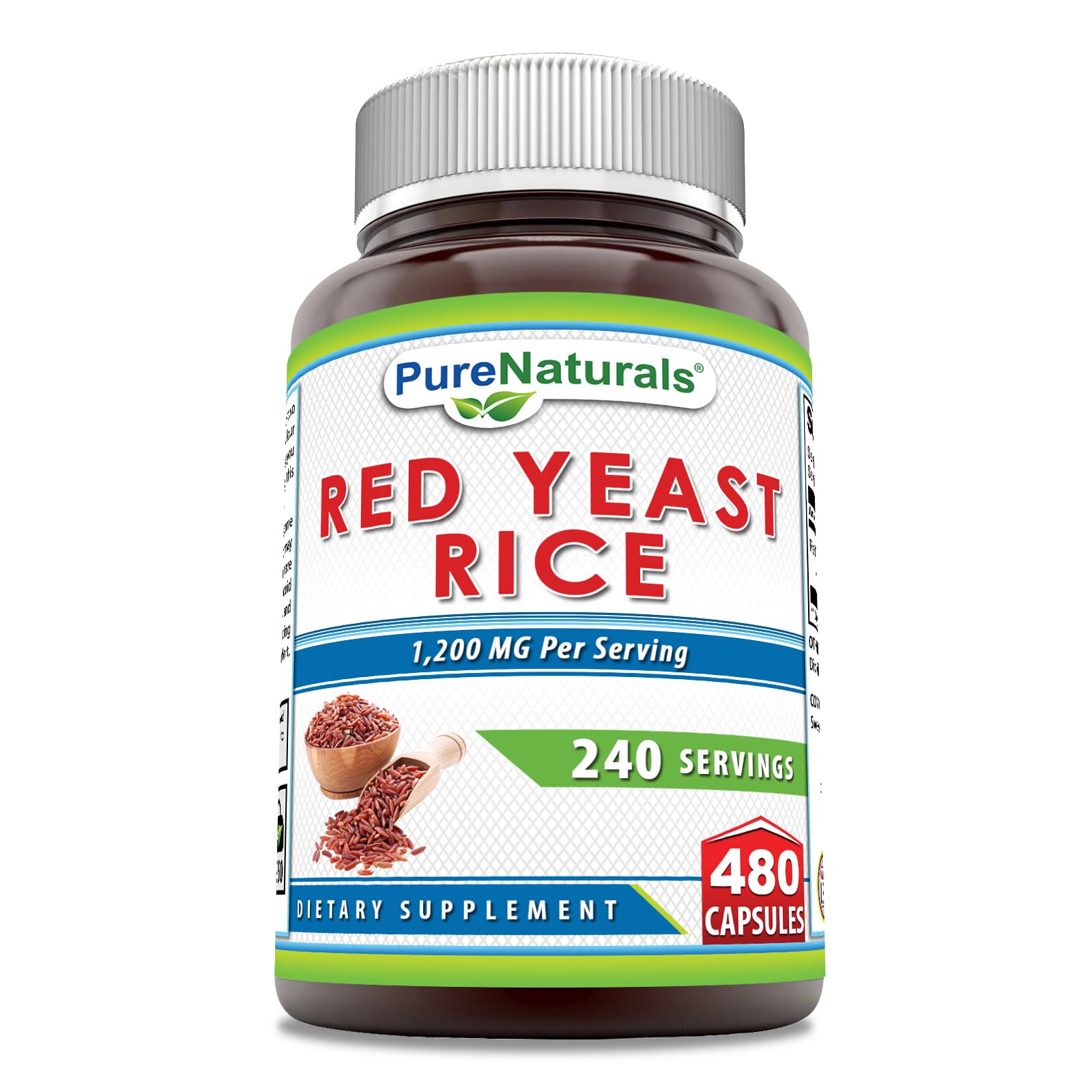 Pure Naturals frasco delantero mostrando etiqueta y beneficios claros