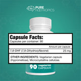Pure Nootropics botella abierta con cápsulas para fácil dosificación