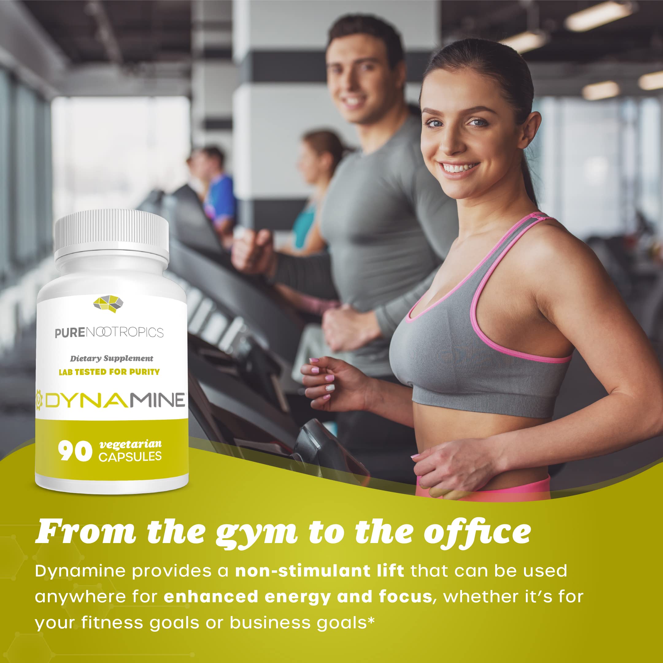 Pure Nootropics en gimnasio para impulso energético antes de entrenar